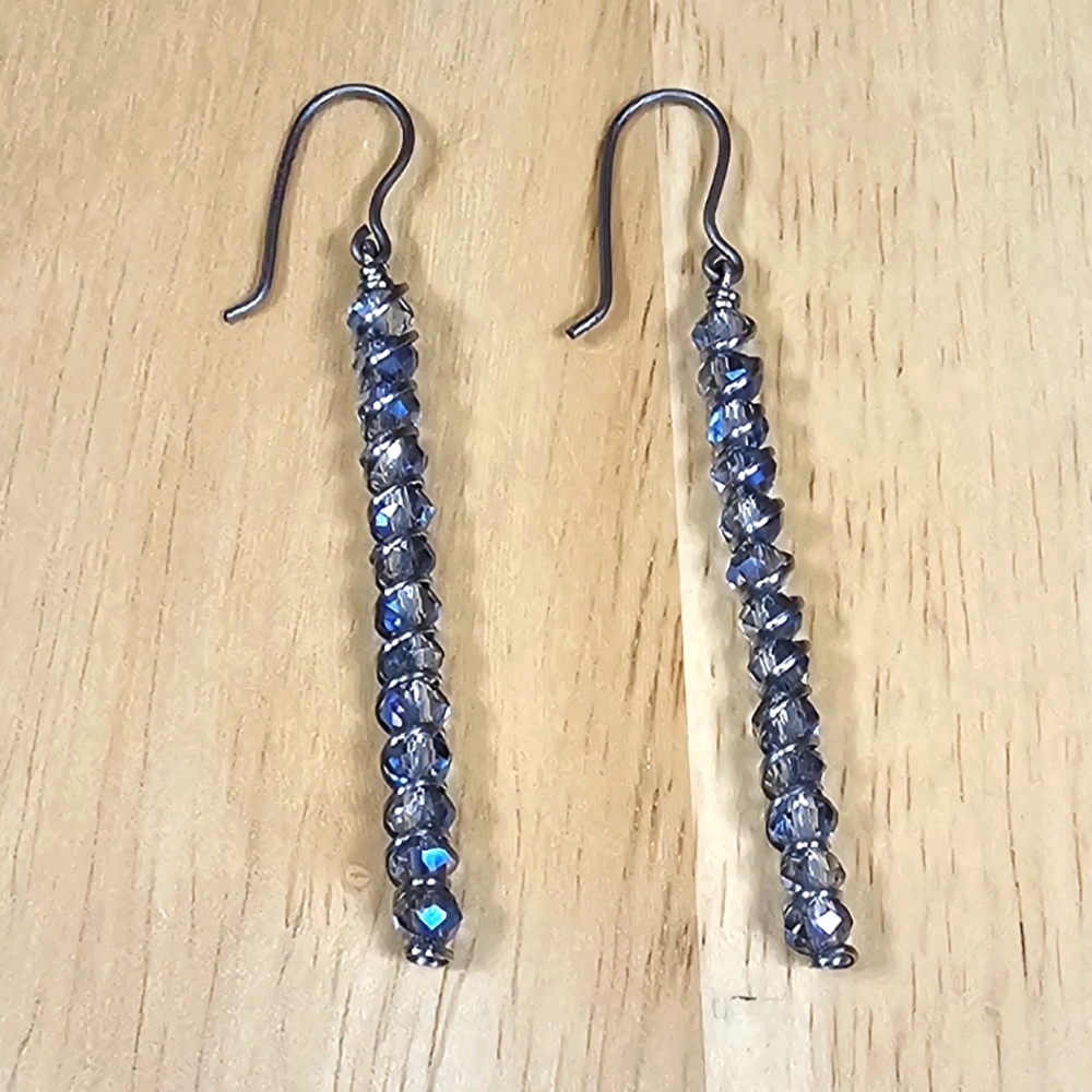 Blue Gem Dangle Earrings